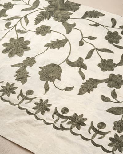 لینن بخارا دوزی گل پیوسته سدری