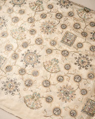 ابریشم سوزن دوزی کانتا کرم طرح تیره