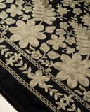 لینن بخارا دوزی گل تارا سدری-مشکی