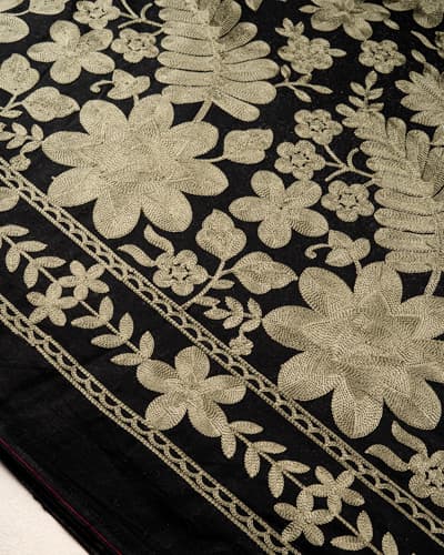 لینن بخارا دوزی گل تارا سدری-مشکی